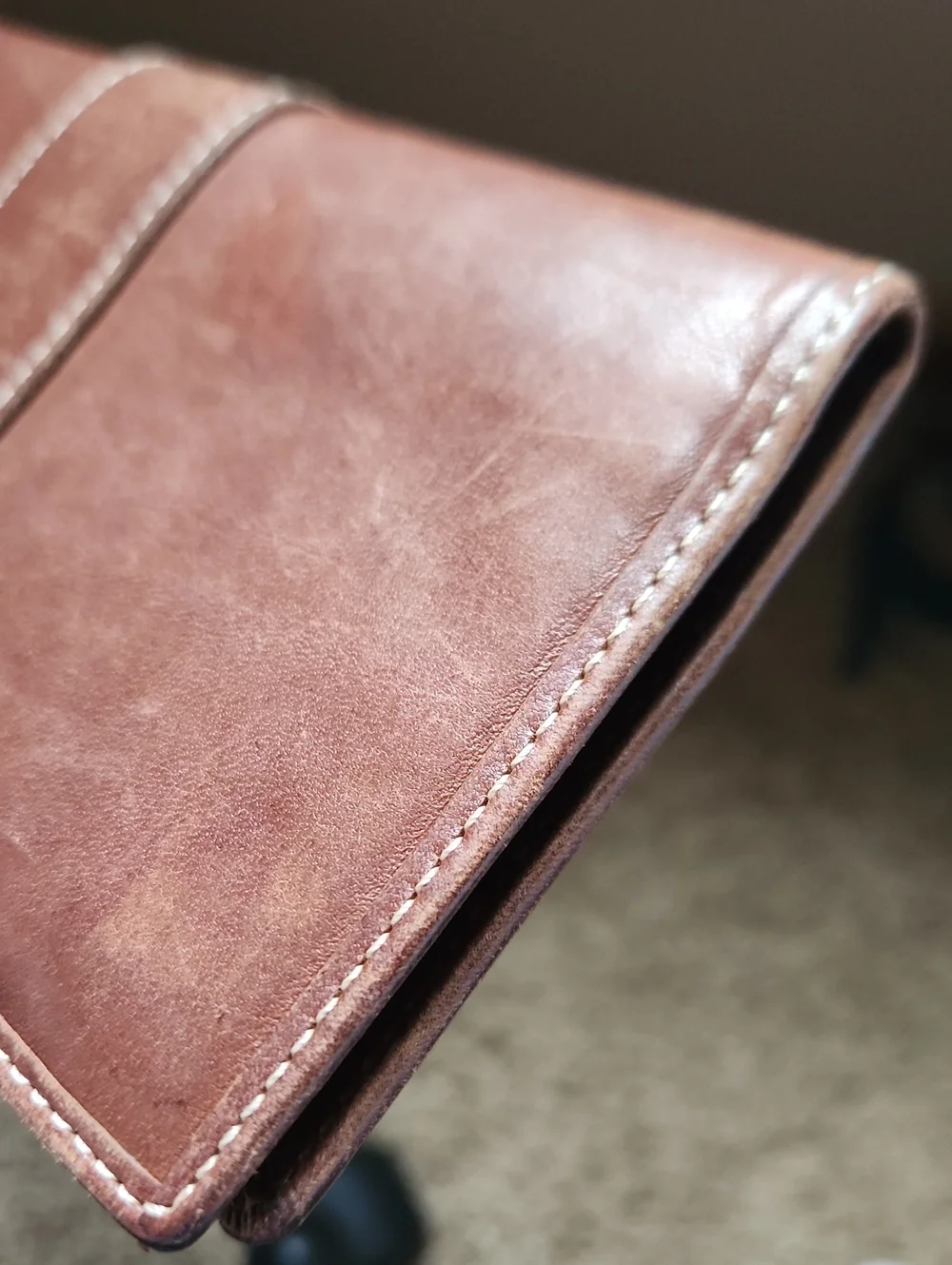 VTG Coach Brown Leather Long Checkbook Holder